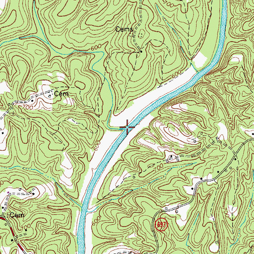 Topographic Map of Turkeycock Creek, VA