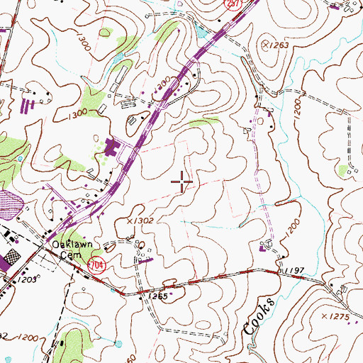 Topographic Map of Turner Ashby High School, VA