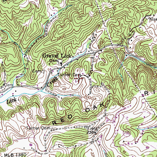 Topographic Map of Turner Cemetery, VA