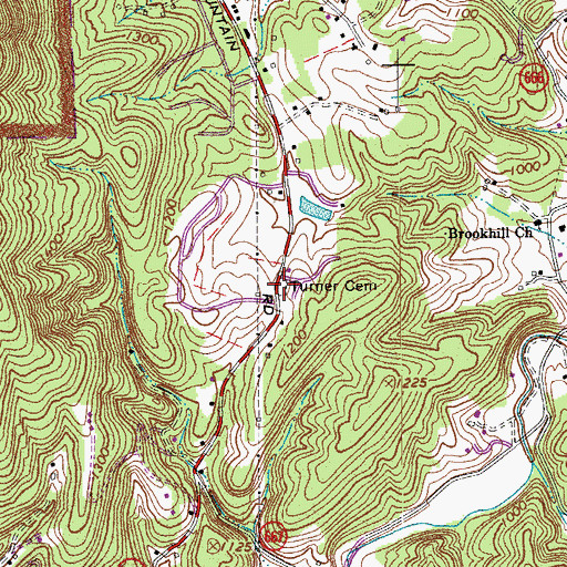 Topographic Map of Turner Cemetery, VA