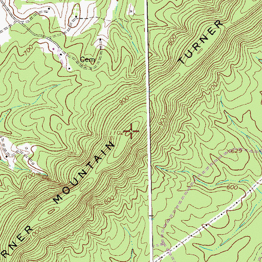 Topographic Map of Turner Mountain, VA