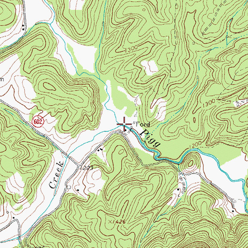 Topographic Map of Turners Creek, VA