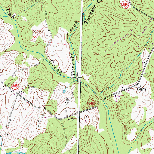 Topographic Map of Turners Creek, VA