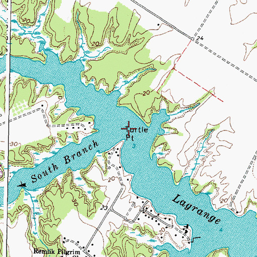 Topographic Map of Turtle Point, VA