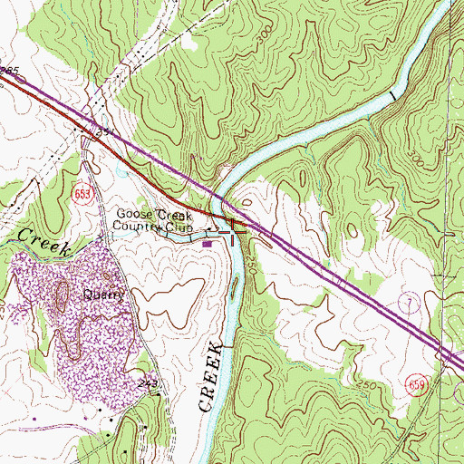 Topographic Map of Tuscarora Creek, VA