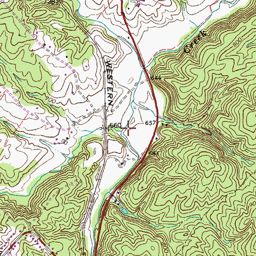 Topographic Map of Tussocky Creek, VA