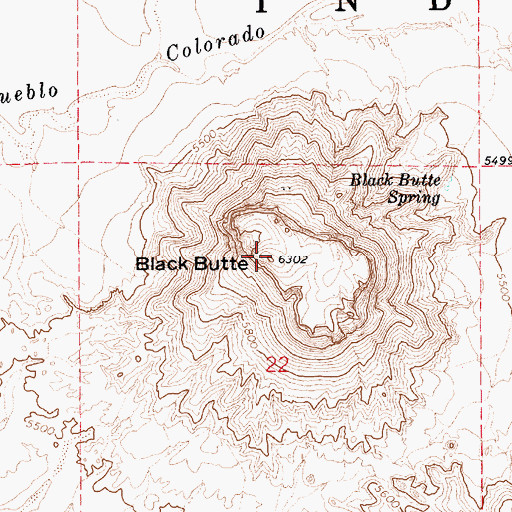 Topographic Map of Black Butte, AZ