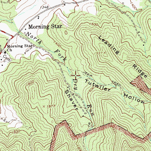 Topographic Map of Tutwiler Hollow, VA
