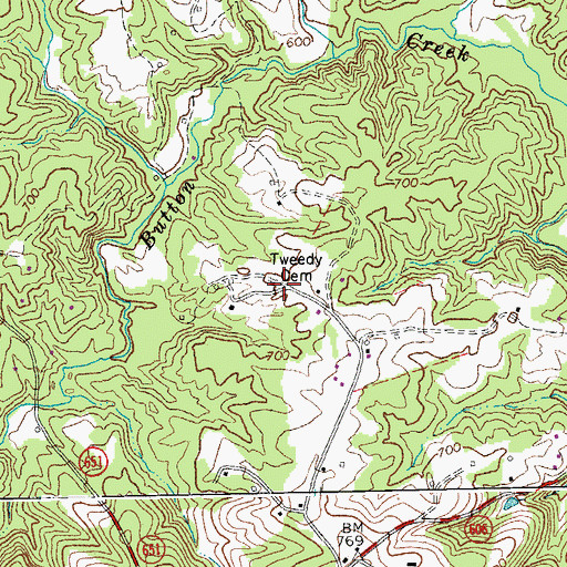 Topographic Map of Tweedy Cemetery, VA