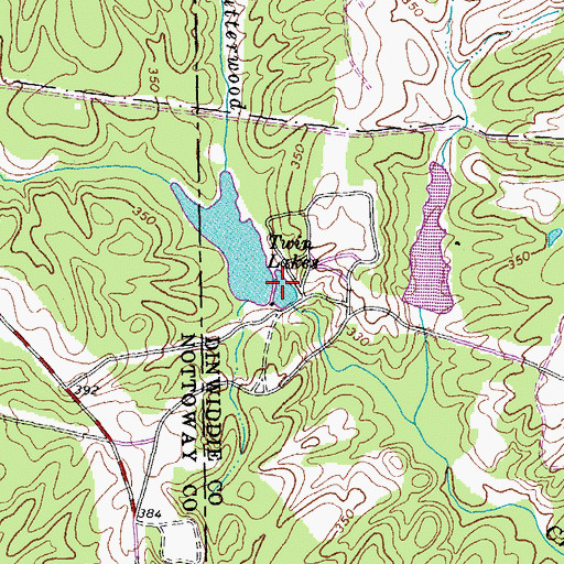 Topographic Map of Twin Lakes, VA