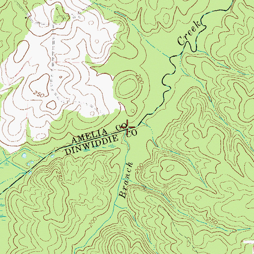 Topographic Map of Tylers Branch, VA