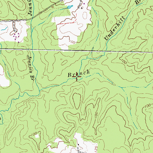 Topographic Map of Underhill Branch, VA