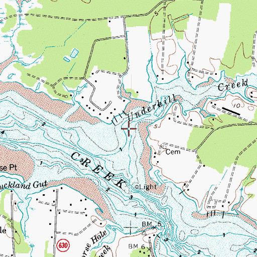Topographic Map of Underhill Creek, VA