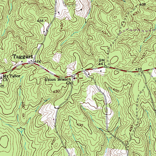 Topographic Map of Union Branch Church, VA