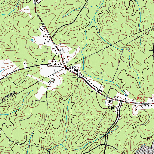 Topographic Map of Union Branch Elementary School, VA