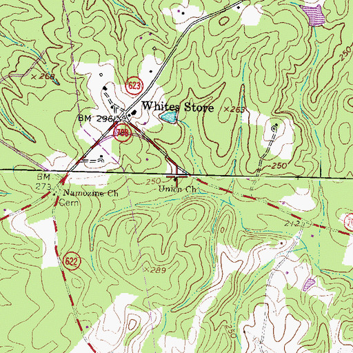 Topographic Map of Union Church, VA
