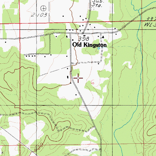 Topographic Map of Old Kingston Cemetery, AL