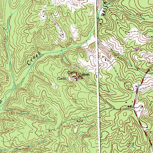 Topographic Map of Union Church, VA