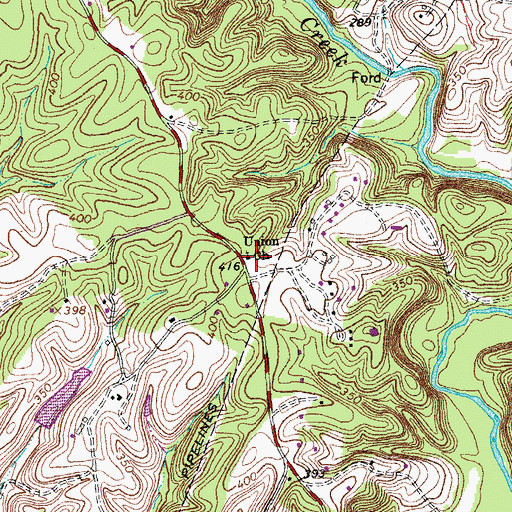 Topographic Map of Union Church, VA