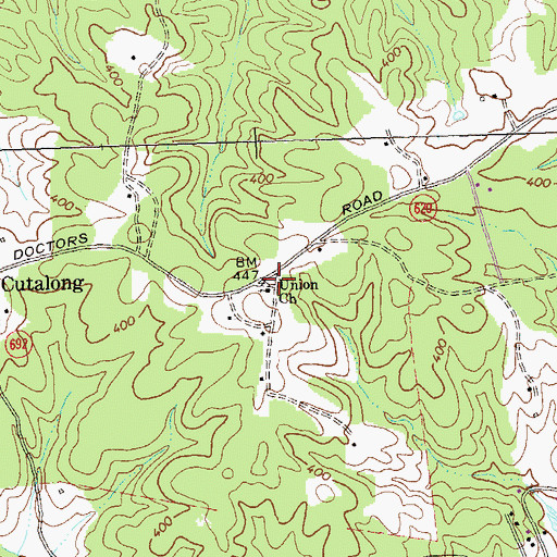 Topographic Map of Union Church, VA