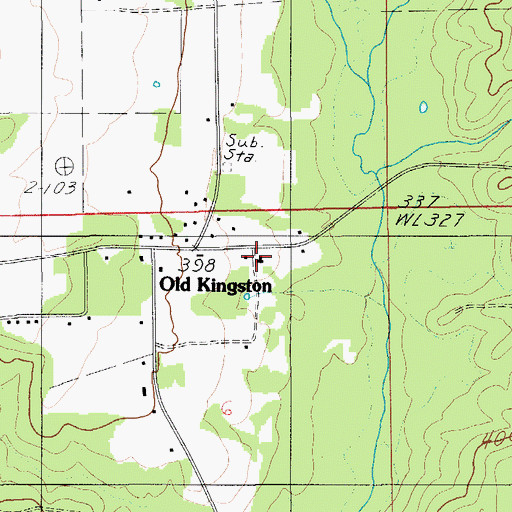 Topographic Map of Old Kingston Church, AL