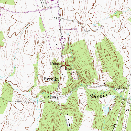 Topographic Map of Union Church, VA