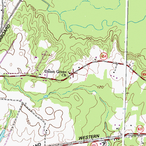Topographic Map of Union Grove Church, VA