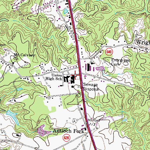 Topographic Map of Union High School, VA