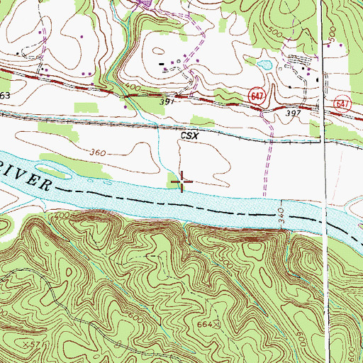 Topographic Map of Union Hill Creek, VA