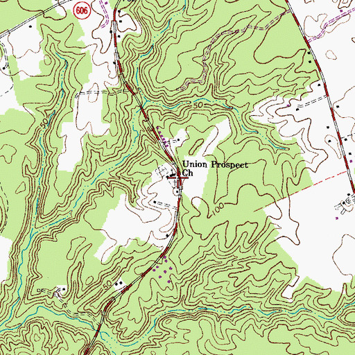 Topographic Map of Union Prospect Church, VA
