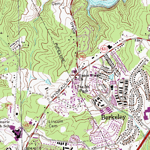 Topographic Map of Union Ridge Church, VA