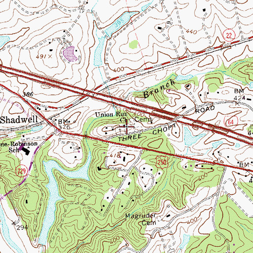 Topographic Map of Union Run Church, VA