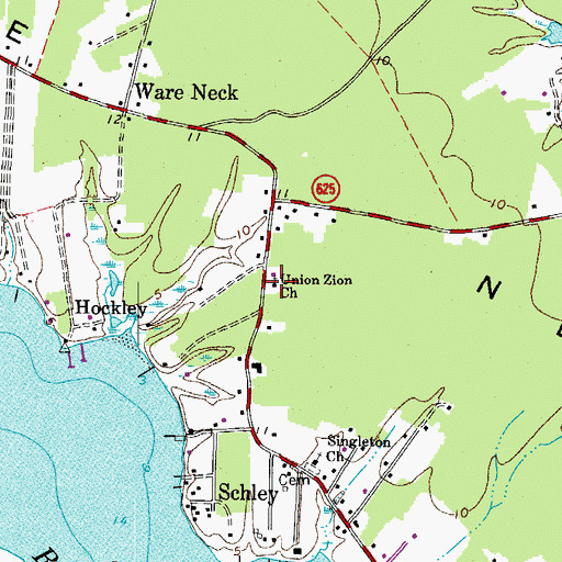 Topographic Map of Union Zion Church, VA