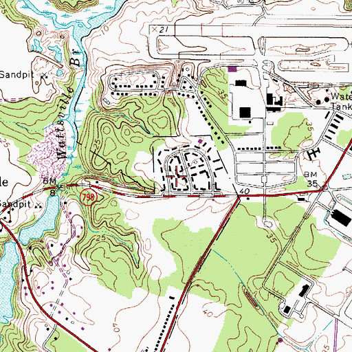 Topographic Map of University of Virginia Eastern Shore Branch, VA