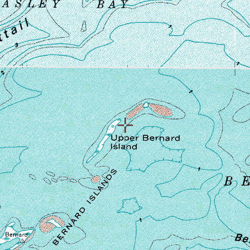 Topographic Map of Upper Bernard Island, VA