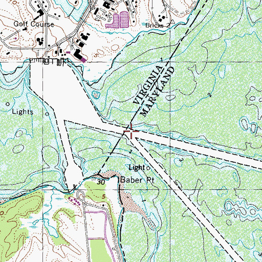 Topographic Map of Upper Machodoc Creek, VA