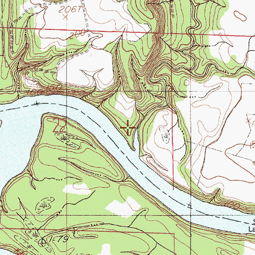 Topographic Map of Perrys Landing (historical), AL