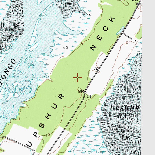 Topographic Map of Upshur Neck, VA