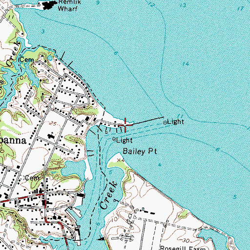 Topographic Map of Urbanna Creek, VA