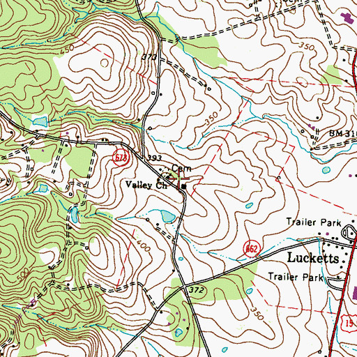 Topographic Map of Valley Church, VA