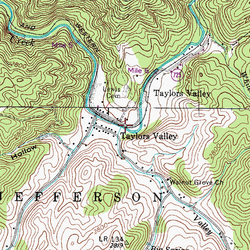 Topographic Map of Valley Creek, VA