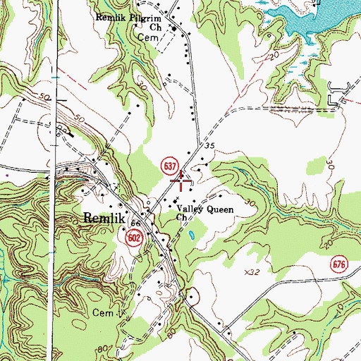 Topographic Map of Valley Queen Church, VA
