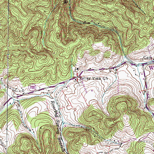 Topographic Map of Valley View Church, VA