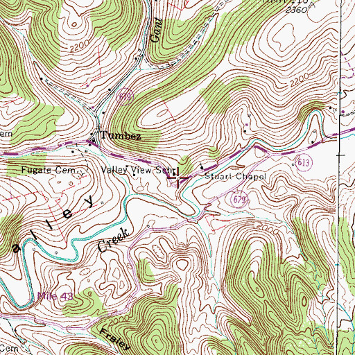 Topographic Map of Valley View School, VA