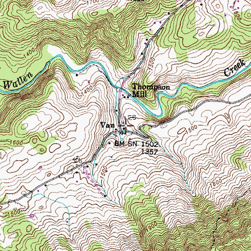 Topographic Map of Van, VA