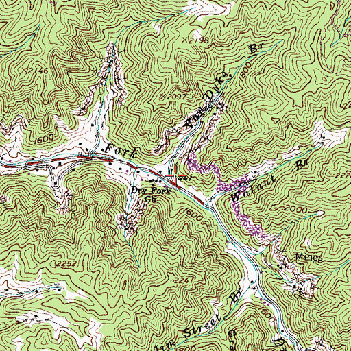 Topographic Map of Van Dyke Branch, VA