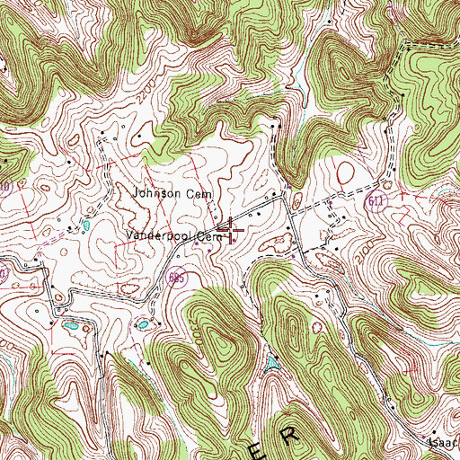 Topographic Map of Vanderpool Cemetery, VA