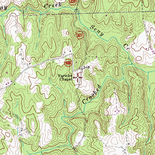 Topographic Map of Varicks Chapel, VA
