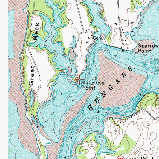 Topographic Map of Vaucluse Point, VA