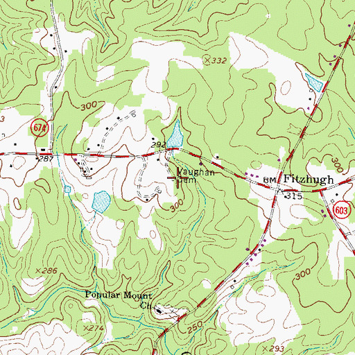 Topographic Map of Vaughan Cemetery, VA